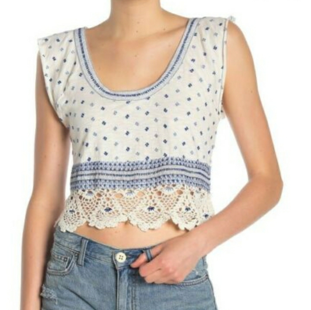 Free People Santorini Cropped Tank Top